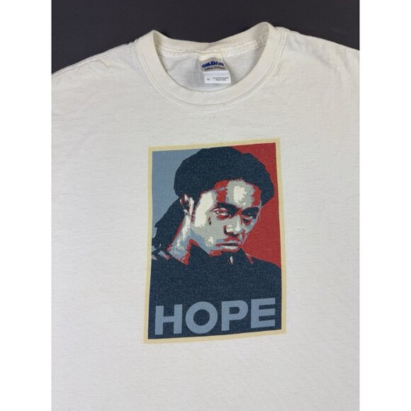 Rare Vintage Y2K Lil Wayne Hip Hop Rap Tee Hope Logo Art Style White Medium Tee - Picture 3 of 13